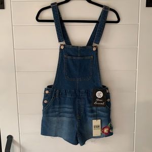 Floral Embroidered Denim Shortalls NWT Size Small